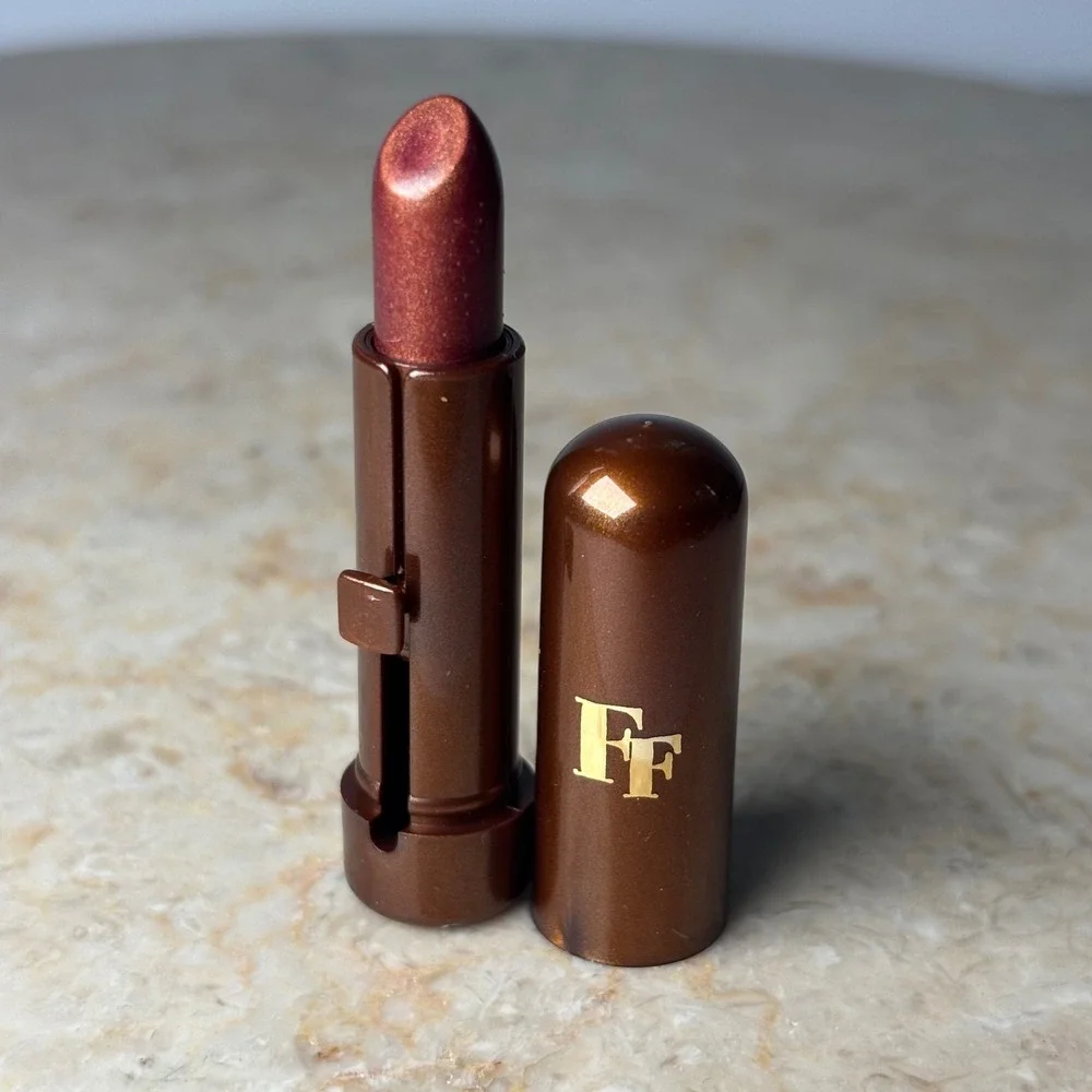 Fashion Fair Lipstick Knockout Superstar Mini Bronze Shimmer Vintage Slide‎ Case